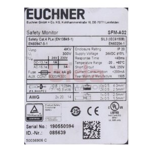 EUCHNER SFM-A02 (085639) Sicherheitsmonitor Safety monitor