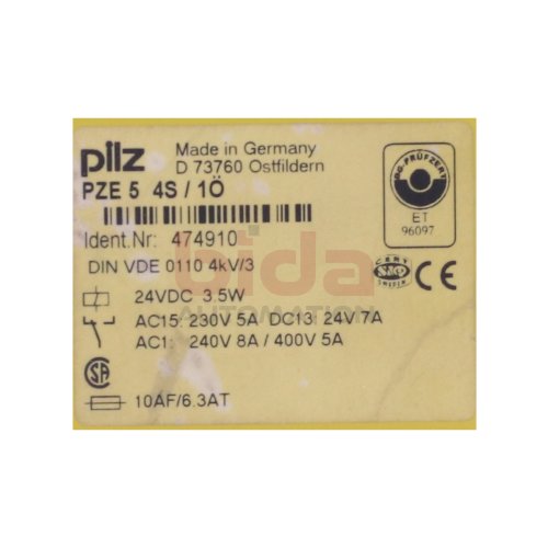 Pilz PZE 5 4S/1&Ouml; (474910) Sicherheitsrelais Safety Relay  24VDC