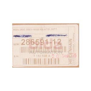 Heidenhain RON 285C.003-18000 RA KT01,00T7 (286591-12)...