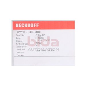 BECKHOFF CP6901-1001-0010 Economy-Einbau-Control-Panel...