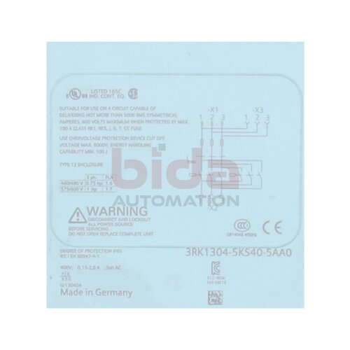 Siemens 3RK1304-5KS40-5AA0 / 3RK1 304-5KS40-5AA0 ET 200pro RSE ST Reversierstarter Reversing starter