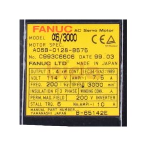 Fanuc A06B-0128-B575 (C993C6606) AC Servo Motor
