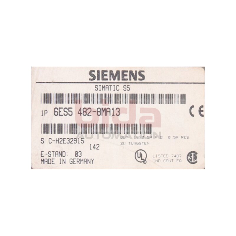 Siemens 6ES5482-8MA13 / 6ES5 482-8MA13 SIMATIC S5 Digital Ein/Ausgabe 482 Digital input/output