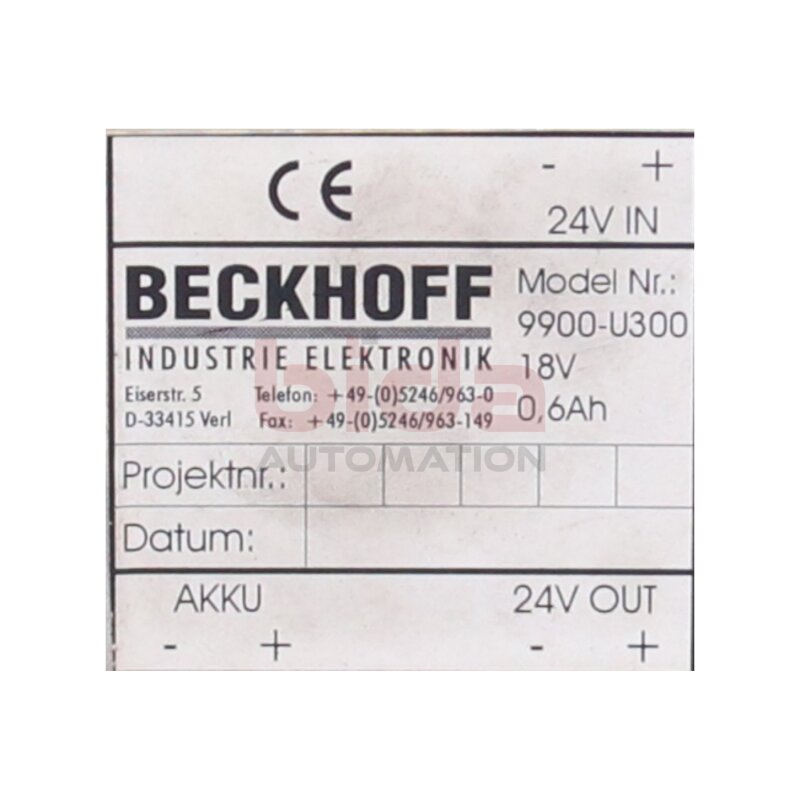 BECKHOFF 9900-U300 Leistungsmodul Power Module