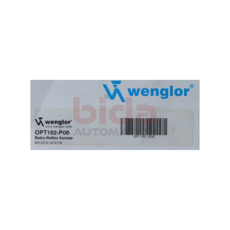 Wenglor OPT162-P06 / OPT 162-P06 Spiegelreflexschranke f&uuml;r Rollenstauf&ouml;rderer Reflective barrier for roller conveyor