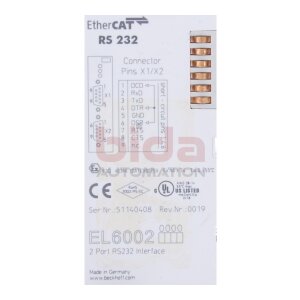 BECKHOFF EL6002 (RS 232) EtherCAT-Klemme...