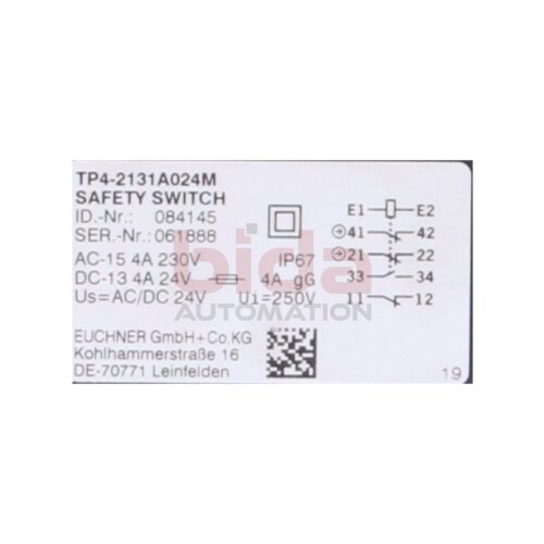 Euchner TP4-2131A024M (084145) Sicherheitsschalter Safety Switch