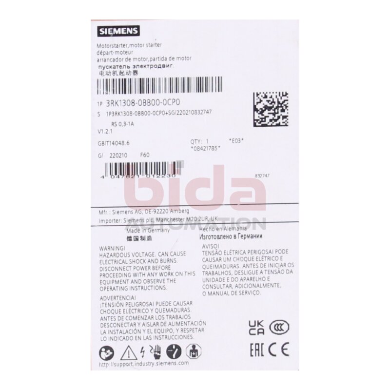 Siemens 3RK1308-0BB00-0CP0 / 3RK1 308-0BB00-0CP0 Wendestarter Reversing starter