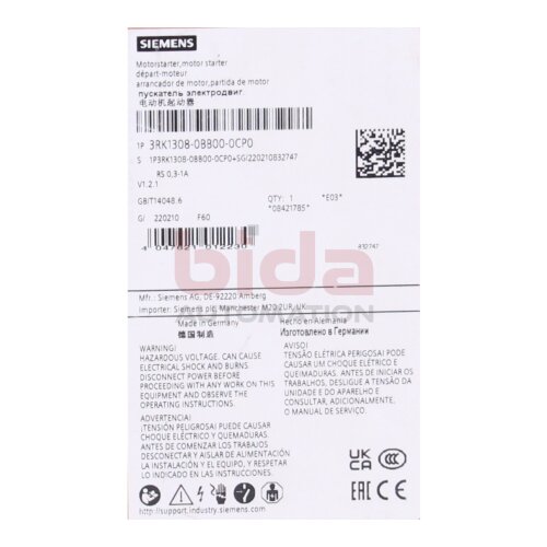 Siemens 3RK1308-0BB00-0CP0 / 3RK1 308-0BB00-0CP0 Wendestarter Reversing starter