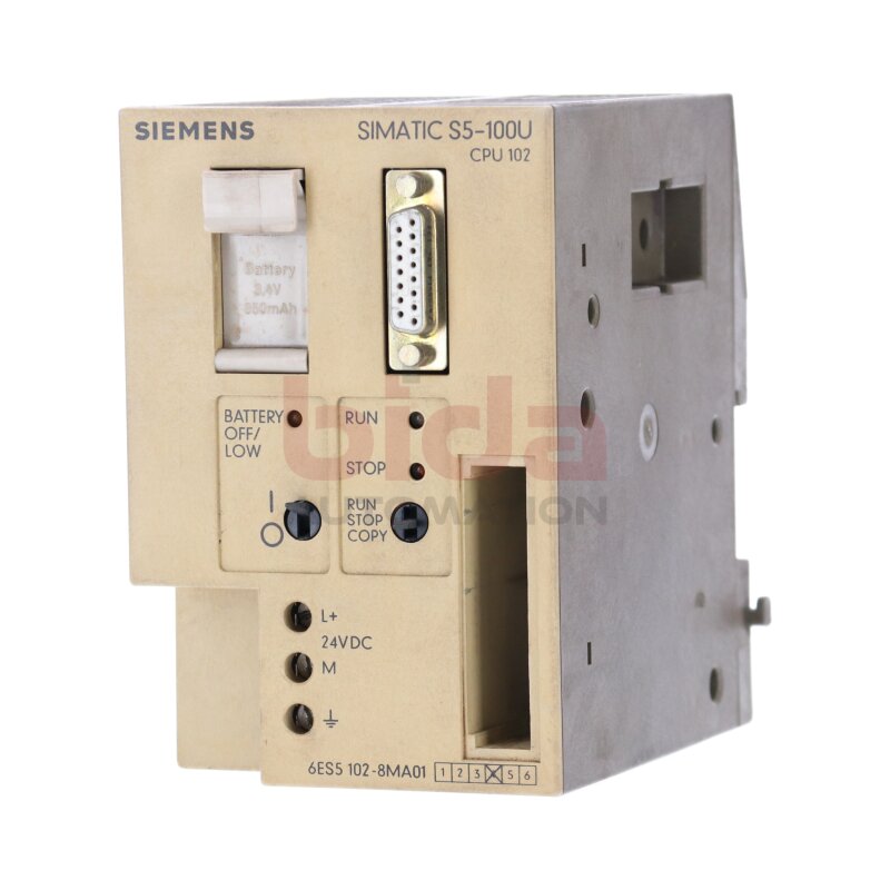 Siemens 6ES5 102-8MA01 Zentralbaugruppe Central assembly 24VDC