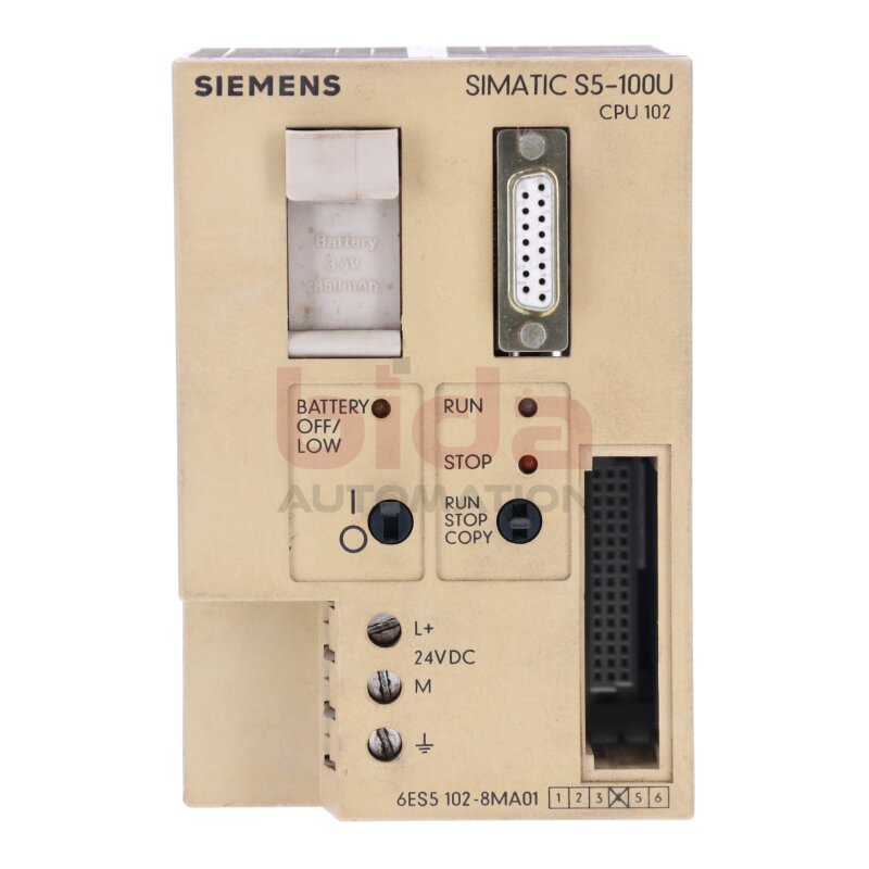Siemens 6ES5 102-8MA01 Zentralbaugruppe Central assembly 24VDC