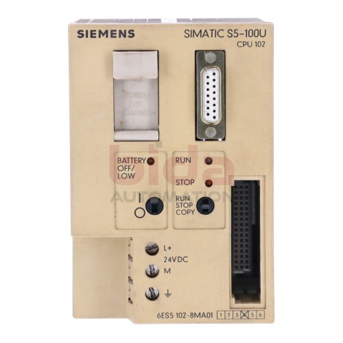 Siemens 6ES5 102-8MA01 Zentralbaugruppe Central assembly 24VDC