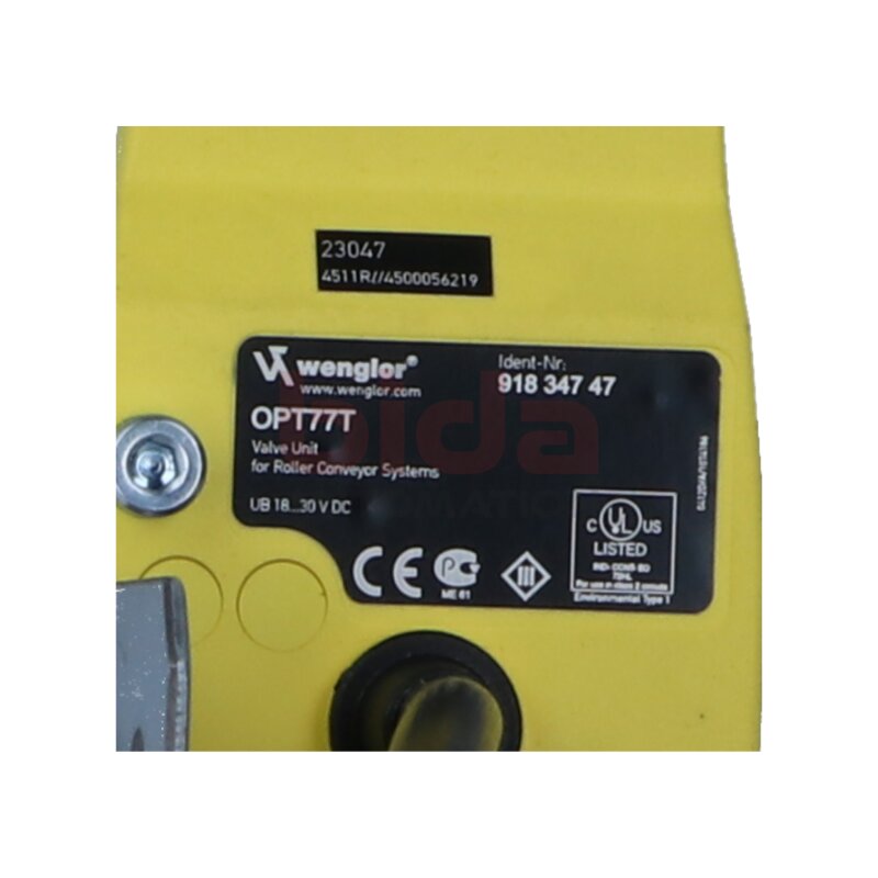 Wenglor OPT77T (91834747 / 918 347 47) Ventileinheit f&uuml;r Rollenf&ouml;rdersysteme Valve Unit for Roller Conveyor Systems