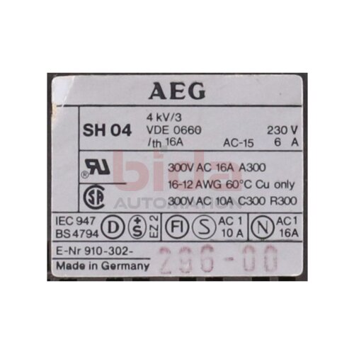 AEG SH04 22E Sch&uuml;tz Contector 230 V 6A