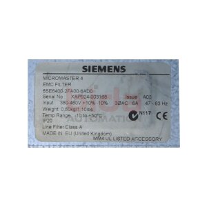 Siemens 6SE6400-2FA00-6AD0 / 6SE6 400-2FA00-6AD0...