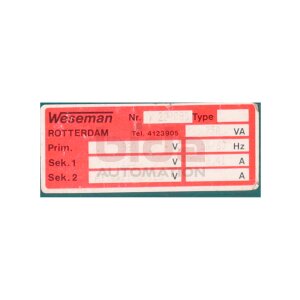 Weseman Nr.229080 Transformator Transformer  350V 3,41A