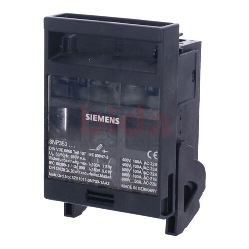 Siemens 3ZX1012-0NP30-1AA2 / 3ZX1 012-0NP30-1AA2 (3NP353) Sicherungslasttrennschalter Fuse switch disconnectors