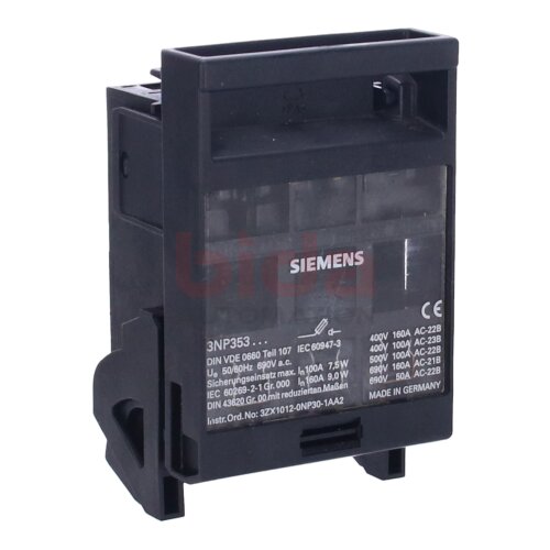 Siemens 3ZX1012-0NP30-1AA2 / 3ZX1 012-0NP30-1AA2 (3NP353) Sicherungslasttrennschalter Fuse switch disconnectors