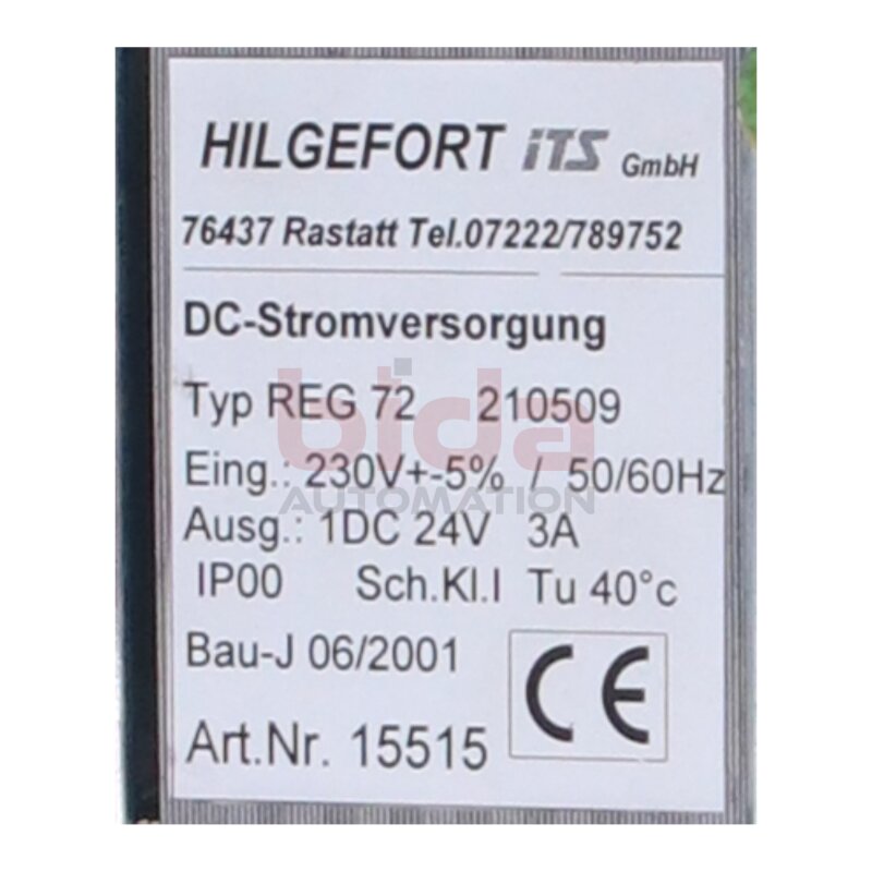 HILGEFORT REG 72 (15515) DC-Stromversorgung DC power supply