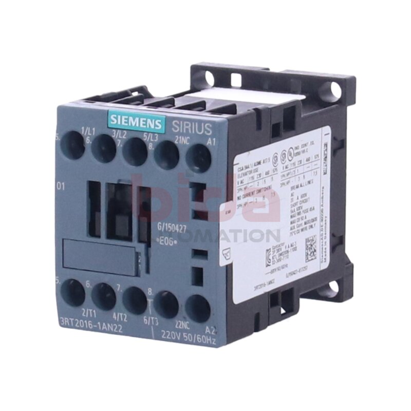 Siemens 3RT2016-1AN22 / 3RT2 016-1AN22 Leistungssch&uuml;tz Power contactor