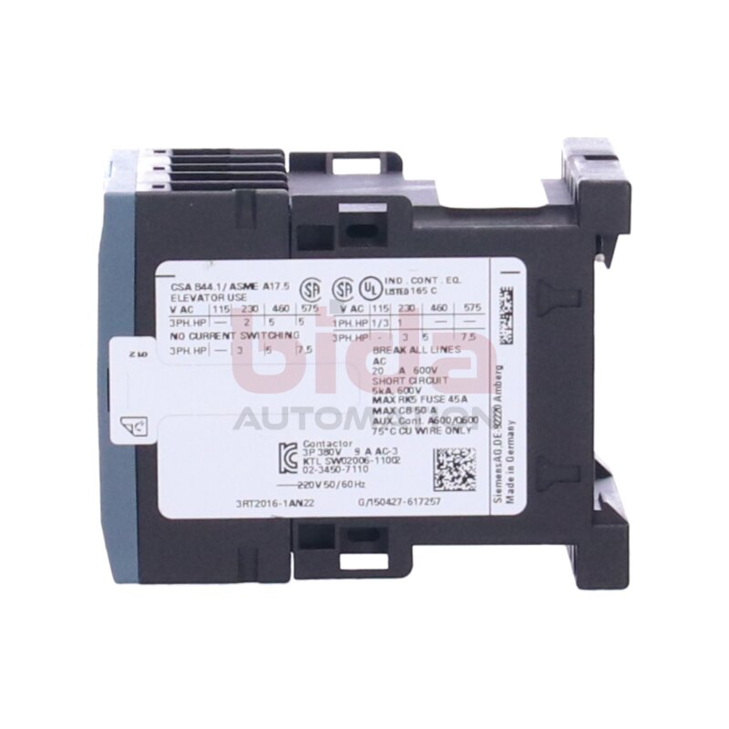 Siemens 3RT2016-1AN22 / 3RT2 016-1AN22 Leistungssch&uuml;tz Power contactor
