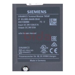 Siemens 6SL3055-0AA00-3BA0 / 6SL3 055-0AA00-3BA0 SINAMICS...
