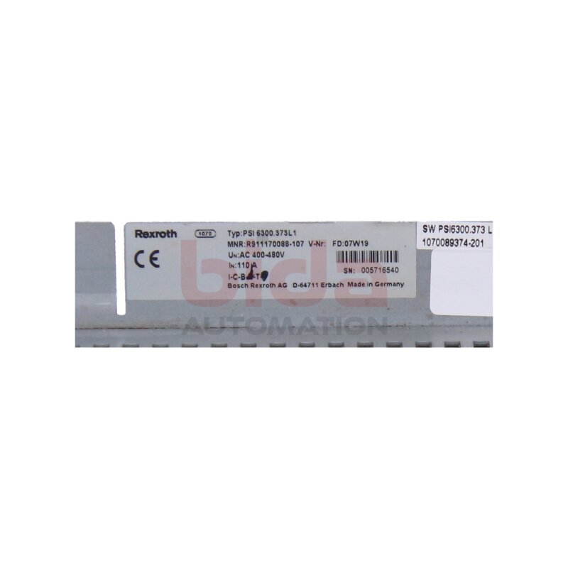 Rexroth PSI 6300.373L1 (R911170088-107) Mittelfrequenz-Umrichter Medium-frequency converter