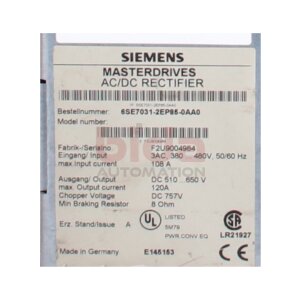 Siemens 6SE7031-2EP85-0AA0 / 6SE7 031-2EP85-0AA0 SIMOVERT...