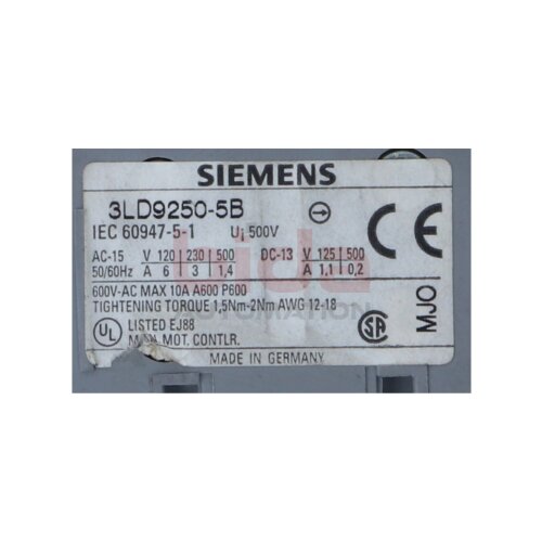 Siemens 3LD9250-5B / 3LD9 250-5B Hilfschalter Auxiliary switch