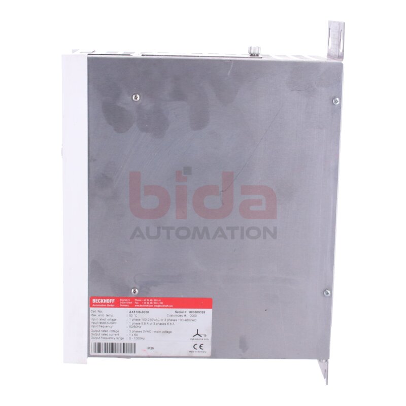 BECKHOFF AX5106-0000 Digital Kompakt Servoverst&auml;rker 1-kanalig Digital compact servo amplifier 1-channel