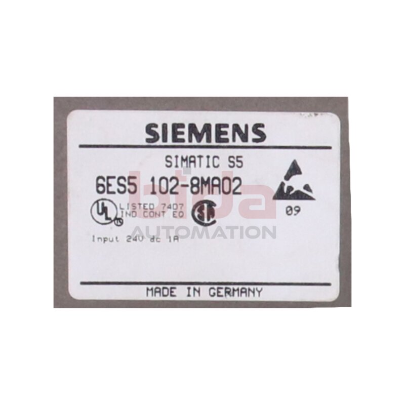 Siemens 6ES5102-8MA02 / 6ES5 102-8MA02 SIMATIC S5 CPU 102 Zentralbaugruppe Central Assembly