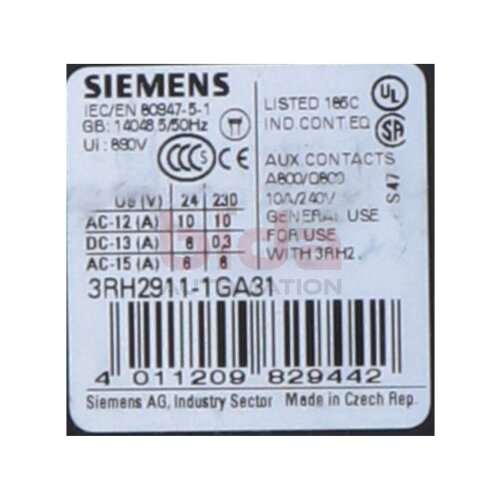 Siemens 3RH2911-1GA31 / 3RH2 911-1GA31 Hilfsschalter Auxiliary switch