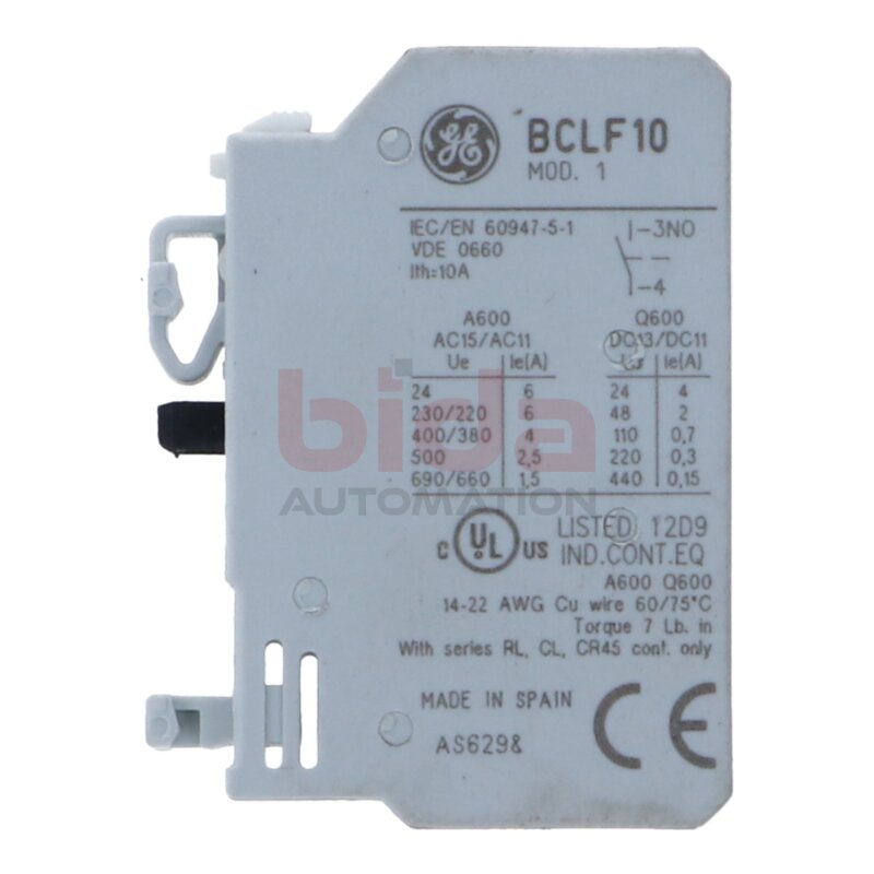 GE General Electric BCLF10 Hilfskontaktblock Auxiliary contact block