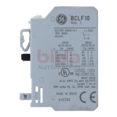 GE General Electric BCLF10 Hilfskontaktblock Auxiliary contact block