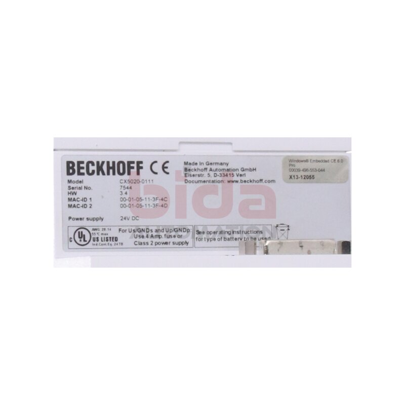 BECKHOFF CX5020-0111 Embedded-PC