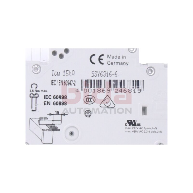 Siemens 5SY63 MCB B16 (5SY6316-6) Leitungsschutzschalter Circuit breaker