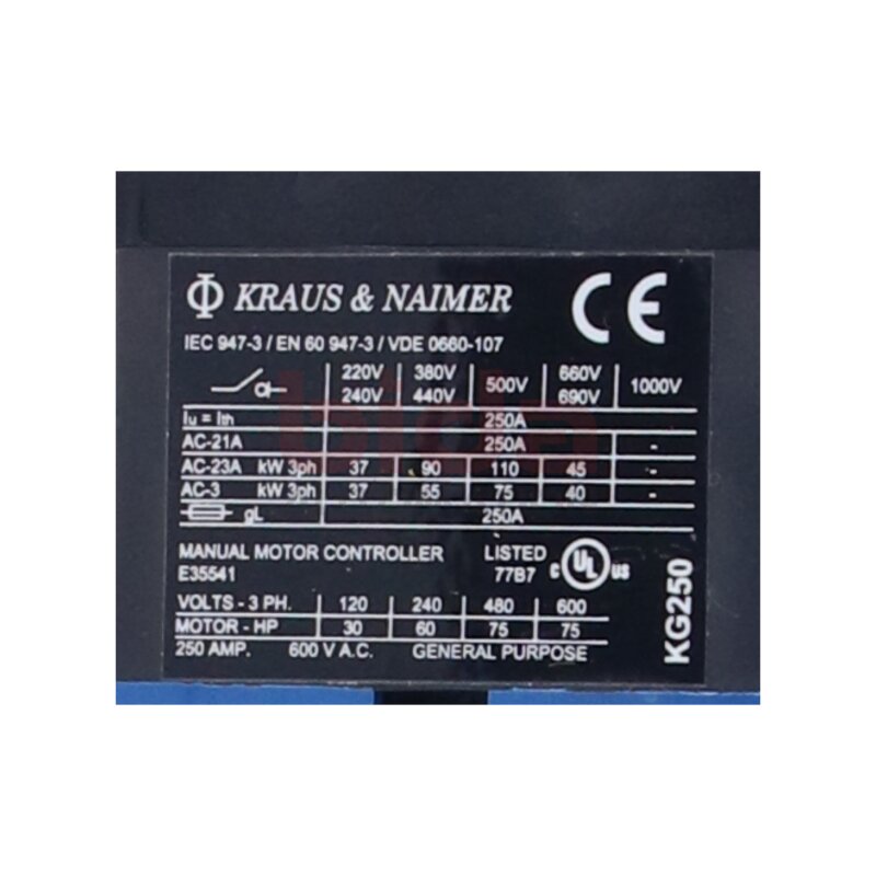 Kraus &amp; Naimer KG250 Lasttrennschalter Switch-Disconnector