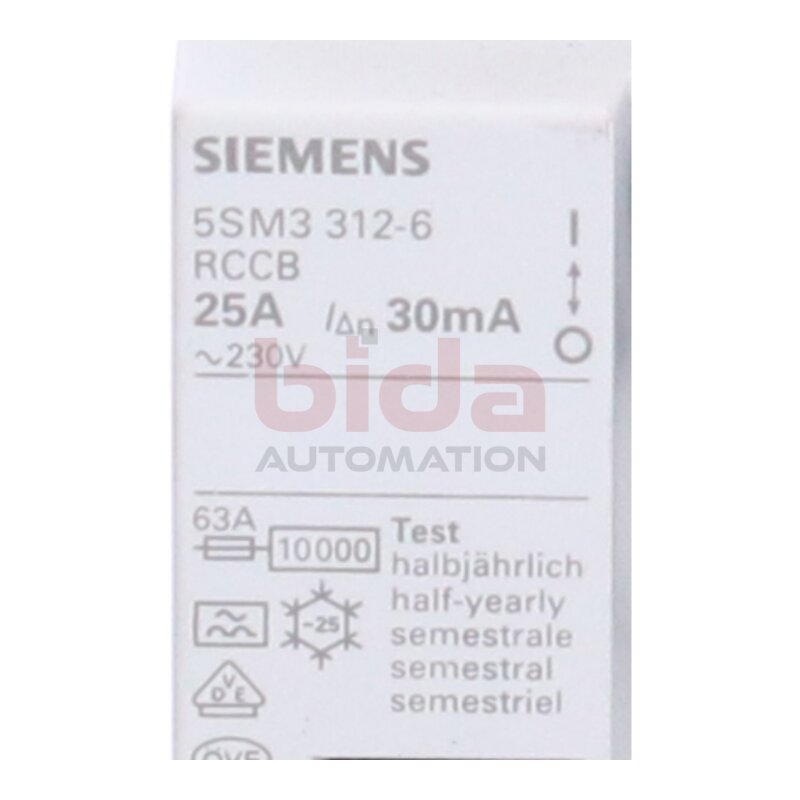Siemens 5SM3312-6 / 5SM3 312-6 FI-Schutzschalter Residual Current Circuit Breaker