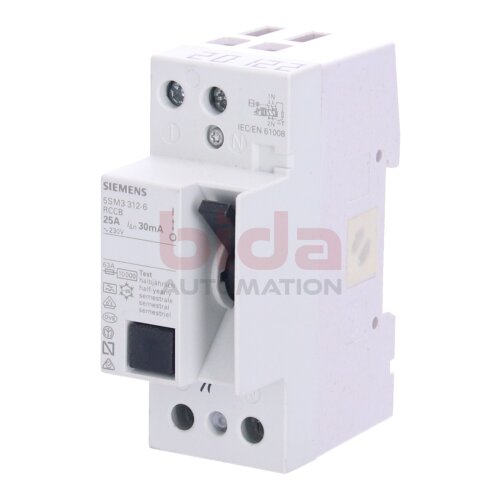 Siemens 5SM3312-6 / 5SM3 312-6 FI-Schutzschalter Residual Current Circuit Breaker