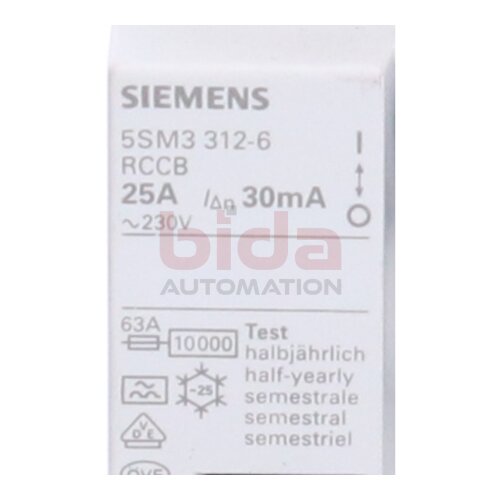 Siemens 5SM3312-6 / 5SM3 312-6 FI-Schutzschalter Residual Current Circuit Breaker