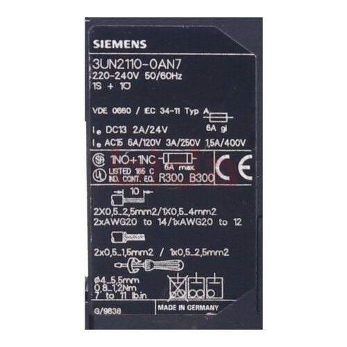 Siemens 3UN2110-0AN7 / 3UN2 110-0AN7 Kaltleiter-Ausloesegeraet PTC Thermistor Trigger Device