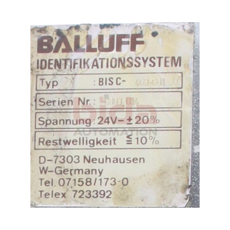 BALLUFF BIS-C400-001 Auswerteeinheit Analysis unit