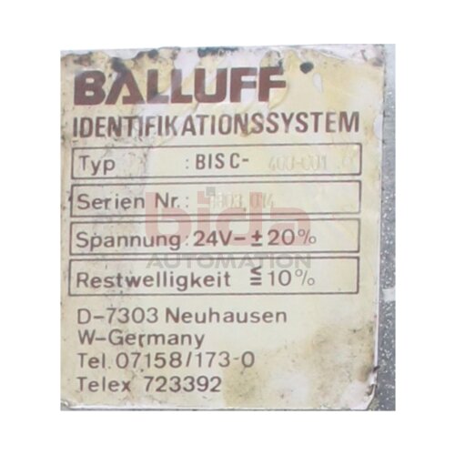 BALLUFF BIS-C400-001 Auswerteeinheit Analysis unit