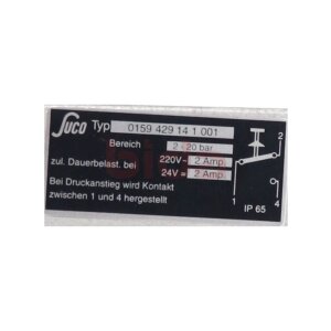 Suco 0159 429 14 1 001 Druckschalter Pressure switch 220V...