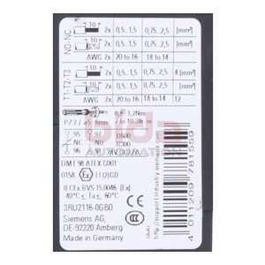 Siemens 3RU2116-0GB0 / 3RU2 116-0GB0 Überlastrelais...