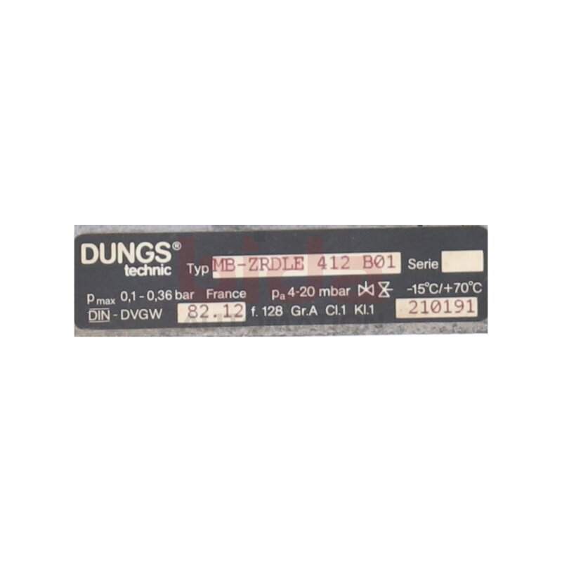 Dungs technic MB-ZRDLE 412 B01 Gasregeleinheit / Gas control unit 220 VAC 0,1-0,36bar 4-20mbar