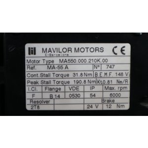 Mavilor Motors MA550.000.210K.00 MA-55A Servomotor Motor...