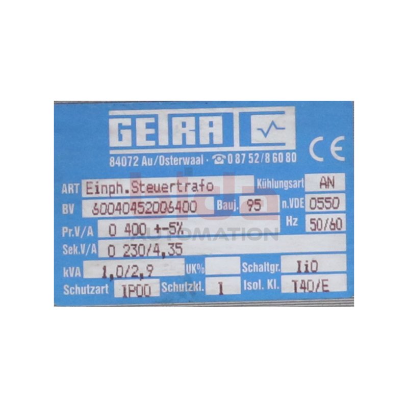 Getra Einph.Steuertransformator (60040452006400) Transformator Transformer