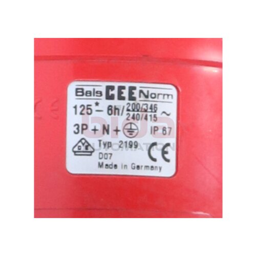 Bals CEE 125-6h/3P+N+ Typ 2199 Stecker Plug 200/ 346 V