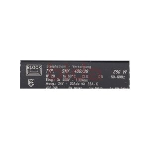 Block SKY 400/30 Gleichstromversorgung Direct current...
